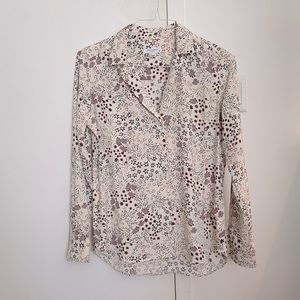 Equipment floral V-neck silk blouse